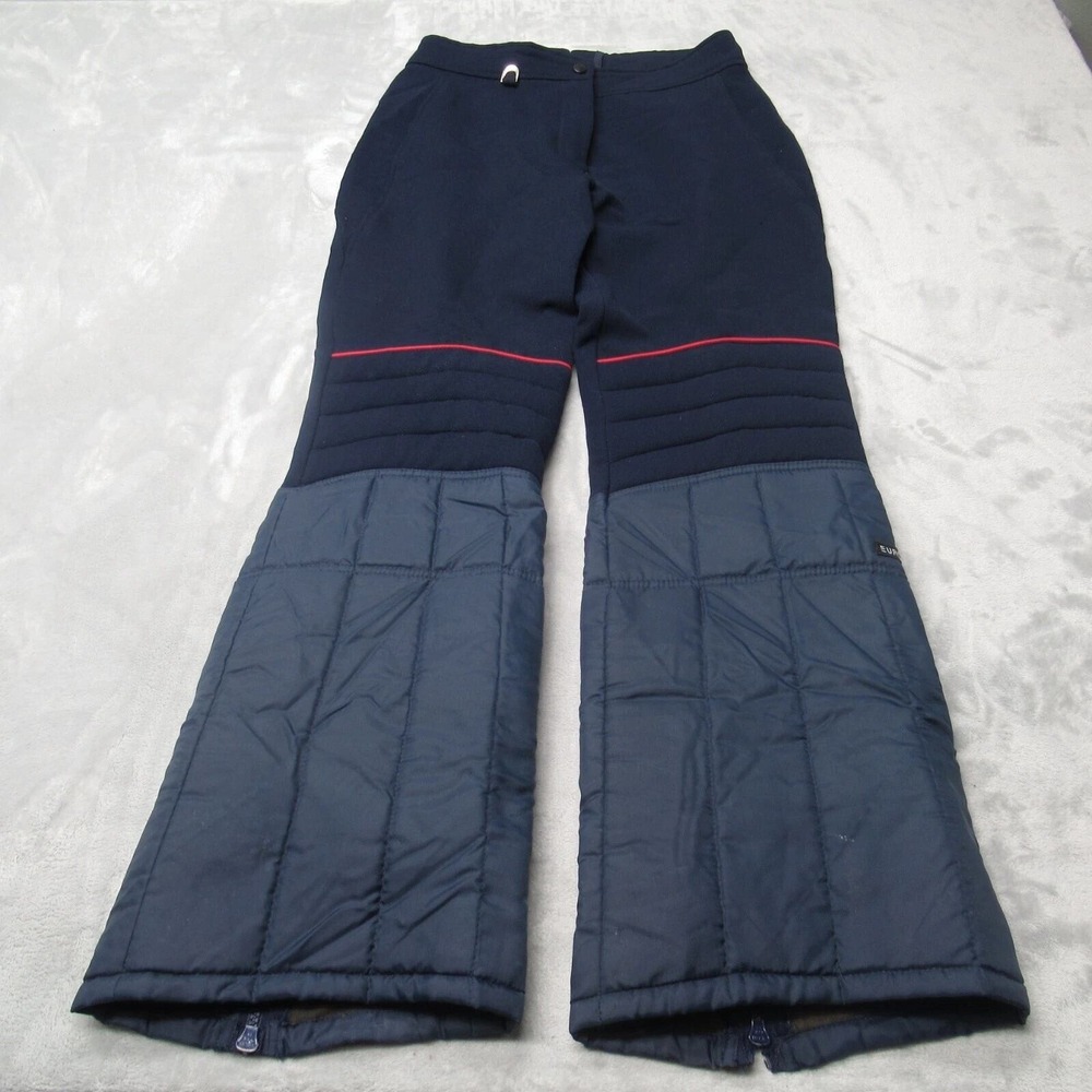 Europa Wool Snow Pant Women 14 Blue Regular Puff Hybrid Schoeller 28x28 VTG